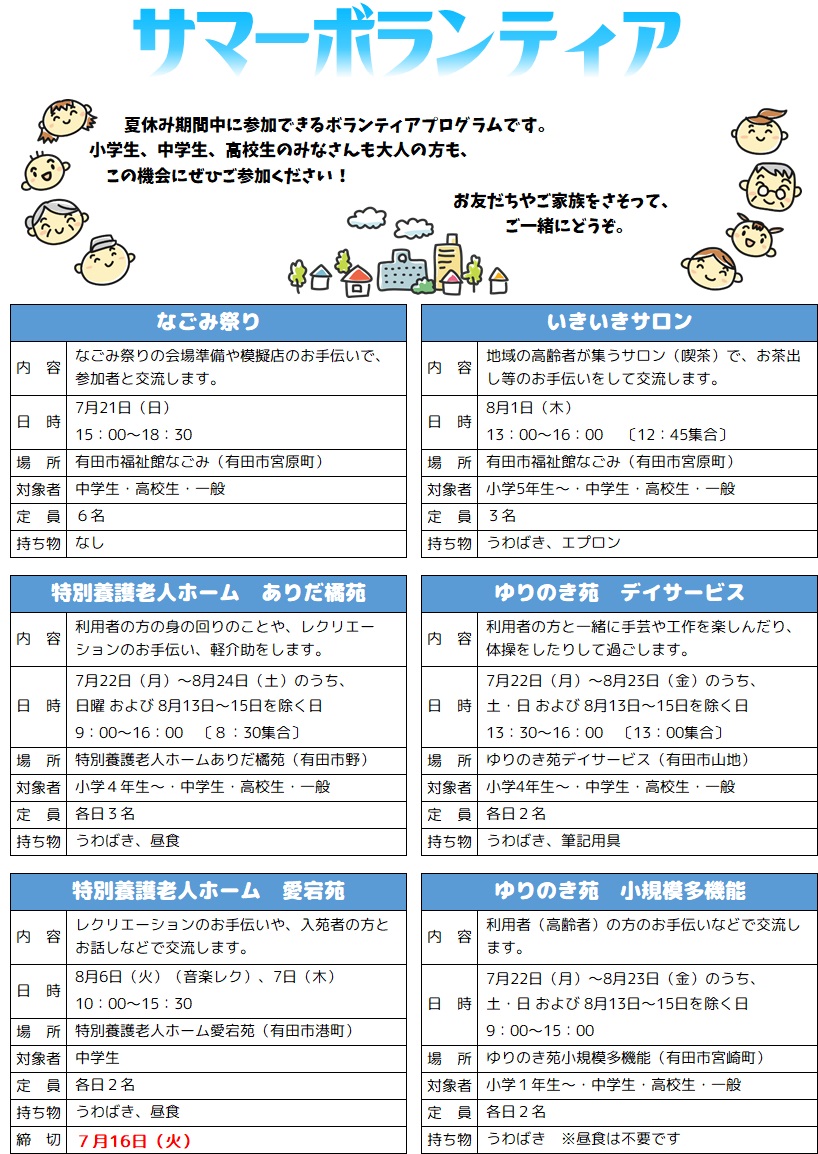 小学生ボランティア活動 ボランティア（活動・訪問希望）
