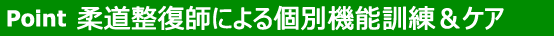 柔道整復師による個別機能訓練＆ケア